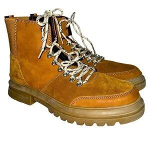 Kurt‎ Geiger Mens Size 10 43.5 Viper Sand Tan Hiker Combat Leather Suede Boots